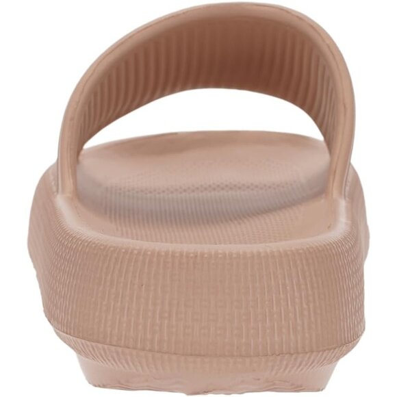 Women's Light Brown Pillow Slides Slippers Shower Sandals Cushioned Thick Sole - Picture 5 of 6